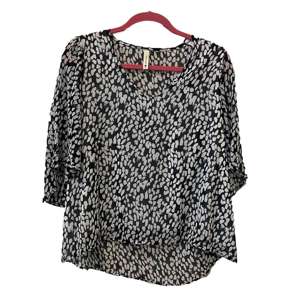 Tyche black/white blouse, medium